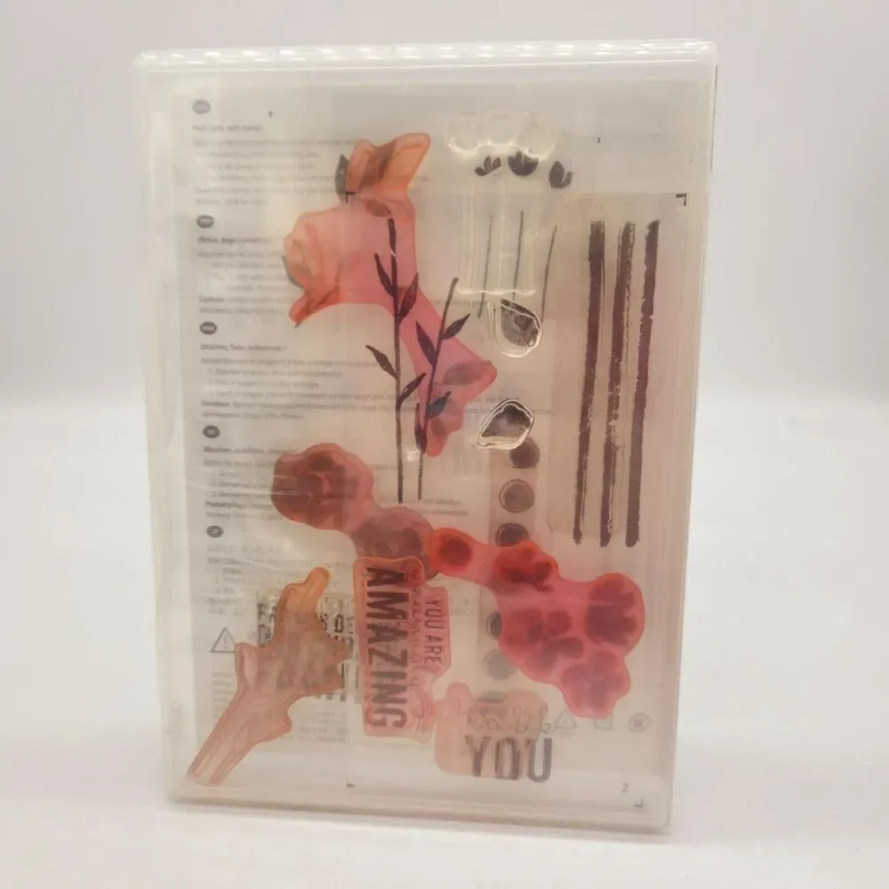 Stampin Up Painted Petals Cling Stamp Set Unmounted Flower Floral Greetings